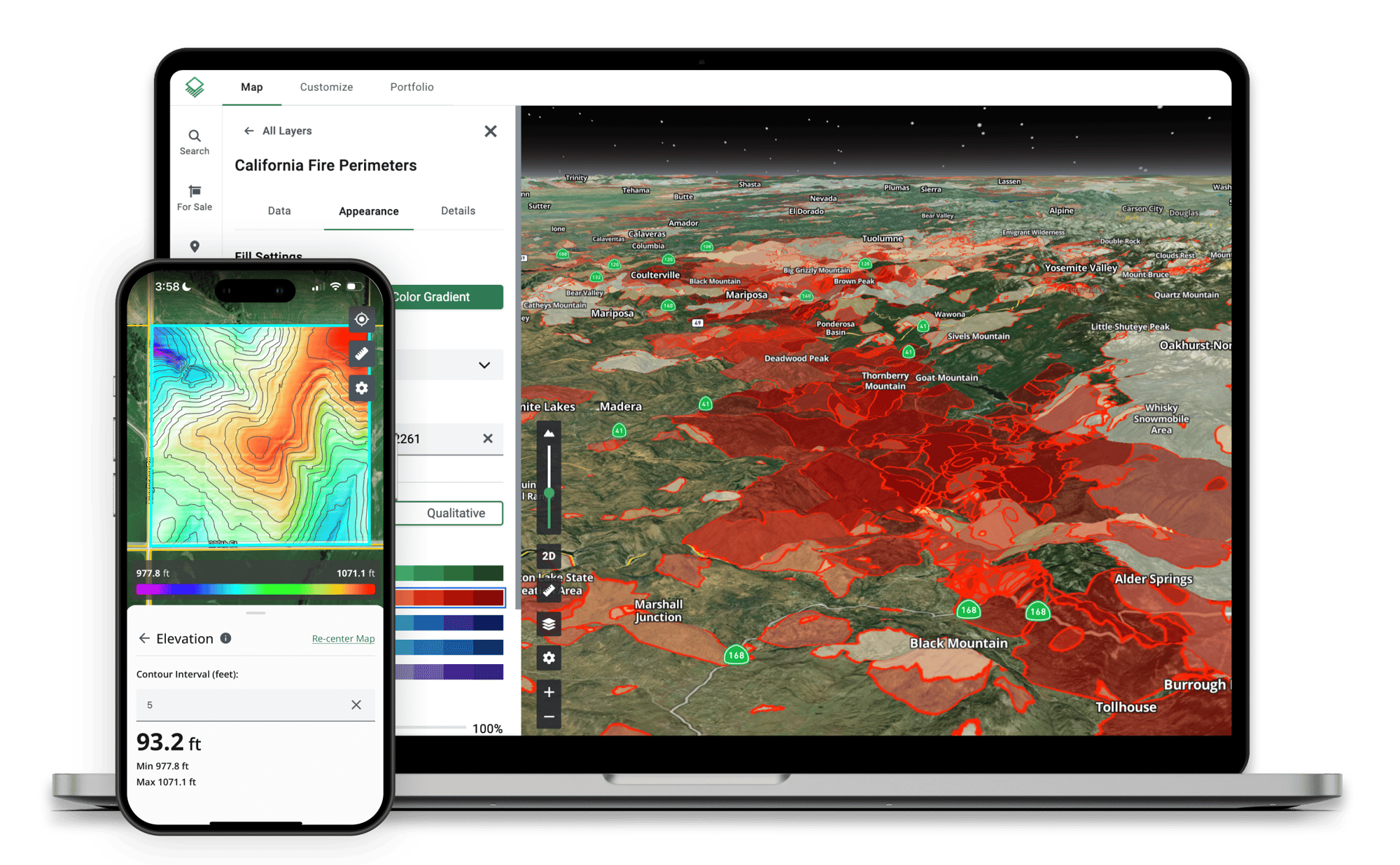 CA Fire and Elevation 3D